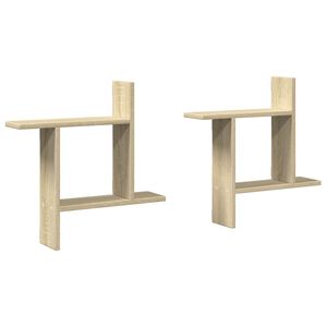 vidaXL 2 db sonoma t&ouml;lgy sz&iacute;nű szerelt fa fali polc 50 x 12 x 50 cm
