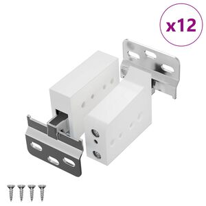 vidaXL Szekr&eacute;ny f&eacute;makaszt&oacute; 12 db Feh&eacute;r 70 x 48 x 19 mm Vas &eacute;s Műanyag