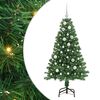 vidaXL Mű kar&aacute;csonyfa 150 LED-del Z&ouml;ld 150 cm PVC &eacute;s Ac&eacute;l &eacute;s Műanyag