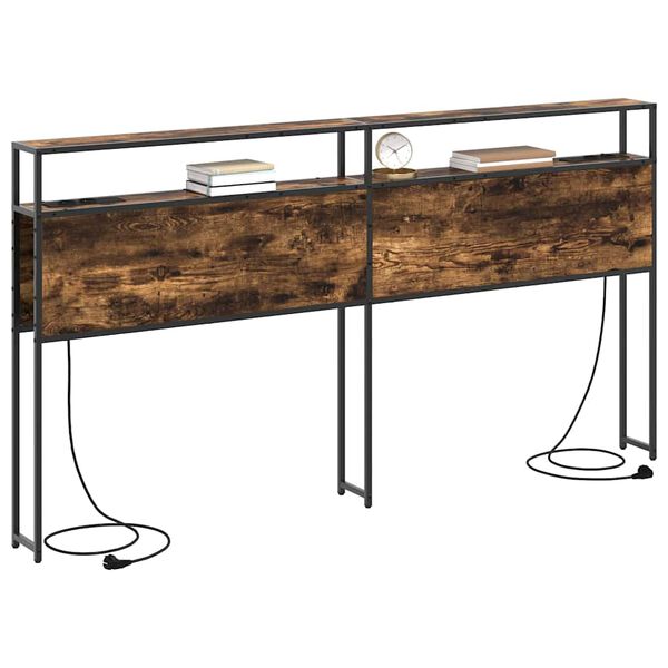 vidaXL T&aacute;rol&oacute; fejt&aacute;mla polcokkal F&uuml;st&ouml;lt t&ouml;lgy 200 cm Faanyag