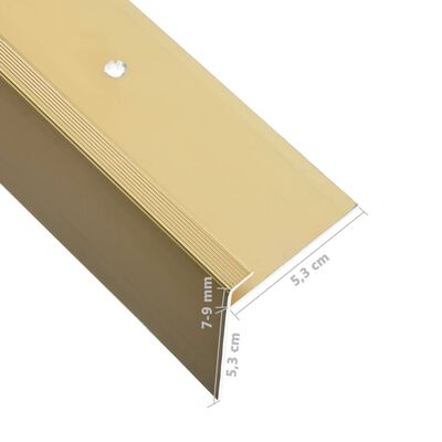 vidaXL 15 db aranyszínű F-alakú alumínium lépcső élvédő 90 cm