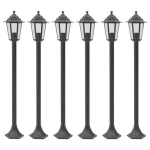 vidaXL 6 db bronzsz&iacute;nű alum&iacute;nium kerti &aacute;ll&oacute;l&aacute;mpa, E27, 110 cm