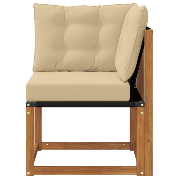 vidaXL K&uuml;lt&eacute;ri Sarokkanap&eacute; T&ouml;m&ouml;r ak&aacute;cfa &eacute;s Textilene sz&ouml;vet