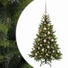 vidaXL Műkar&aacute;csonyfa g&ouml;mbbel 150 cm 150 LED Meleg feh&eacute;r PVC &eacute;s f&eacute;m
