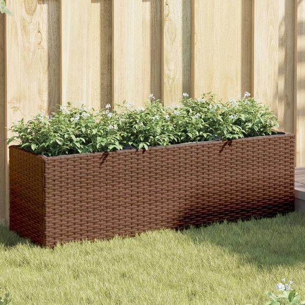 vidaXL 2 db barna polyrattan kerti &uuml;ltetől&aacute;da 3 cser&eacute;ppel 105x30x32cm