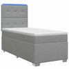 vidaXL Boxspring &aacute;gy matraccal &eacute;s LED-del Vil&aacute;gossz&uuml;rke 90 x 190 cm