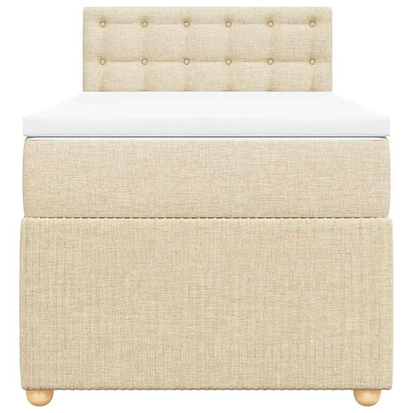 vidaXL kr&eacute;msz&iacute;nű sz&ouml;vet rug&oacute;s &aacute;gy matraccal 80 x 200 cm