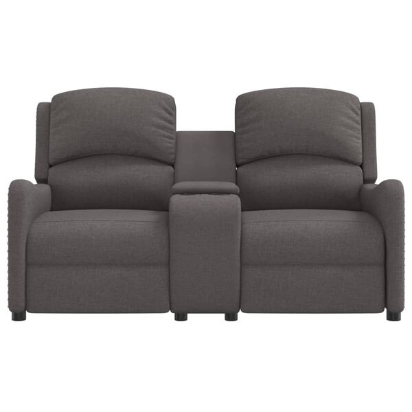 vidaXL 2 személyes sötétszürke szövet masszázsfotel pohártartóval