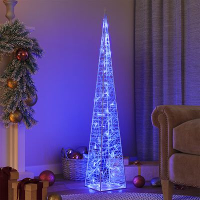 vidaXL dekoratív kék fényű LED-es akril fénykúp 120 cm