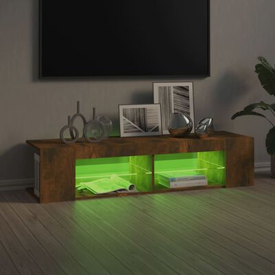 vidaXL füstös tölgyszínű TV-szekrény LED-világítással 135 x 39 x 30 cm