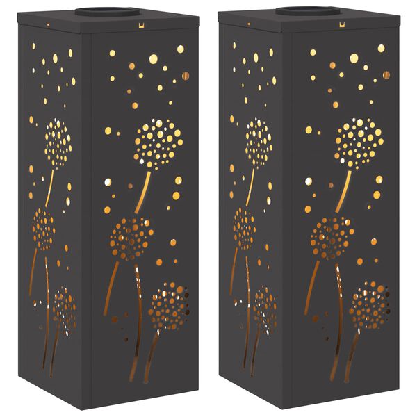 vidaXL Napelemmel műk&ouml;dő LED &ouml;sv&eacute;ny vil&aacute;g&iacute;t&aacute;s 2 pcs Fekete