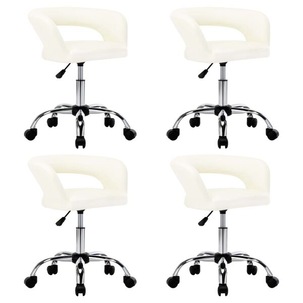 vidaXL 4 db feh&eacute;r műbőr &eacute;tkezősz&eacute;k