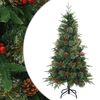 vidaXL Műanyag Hajtogat&oacute;s Kar&aacute;csonyfa Z&ouml;ld 150 cm PVC, PE &eacute;s Ac&eacute;l
