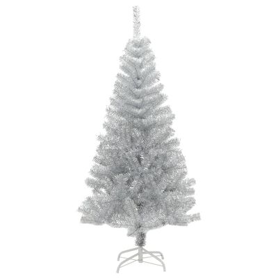 vidaXL ezüstszínű PET műkarácsonyfa állvánnyal 150 cm