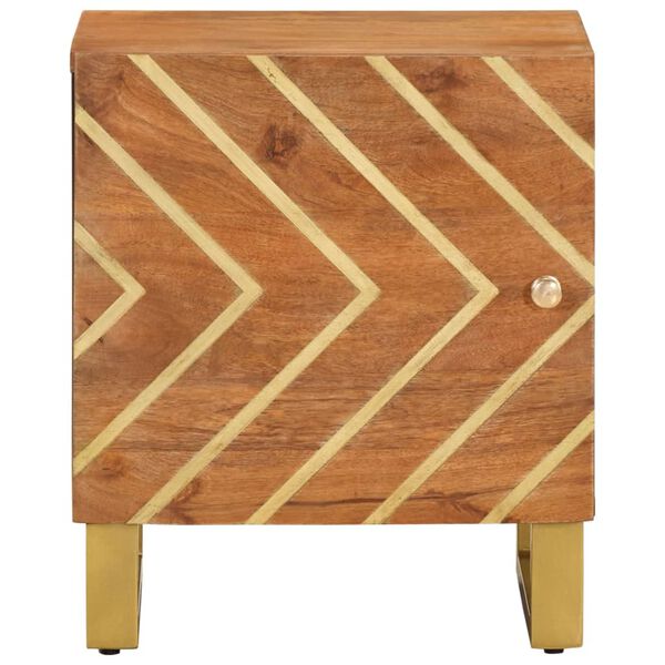 vidaXL fekete-barna tömör mangófa éjjeliszekrény