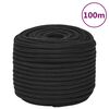 vidaXL teljesen fekete polipropil&eacute;n haj&oacute;k&ouml;t&eacute;l 14 mm 100 m