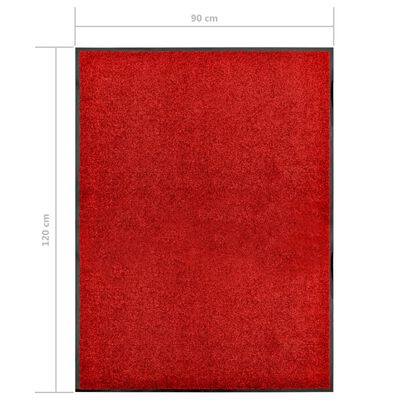 vidaXL piros mosható lábtörlő 90 x 120 cm