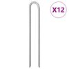 vidaXL 12 db U-alak&uacute; horganyzott ac&eacute;l s&aacute;torc&ouml;vek 41,5 cm &Oslash;12 mm