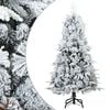 vidaXL Műanyag Rugalmas Kar&aacute;csonyf&aacute;t Havas Flokkal Feh&eacute;r 150 cm