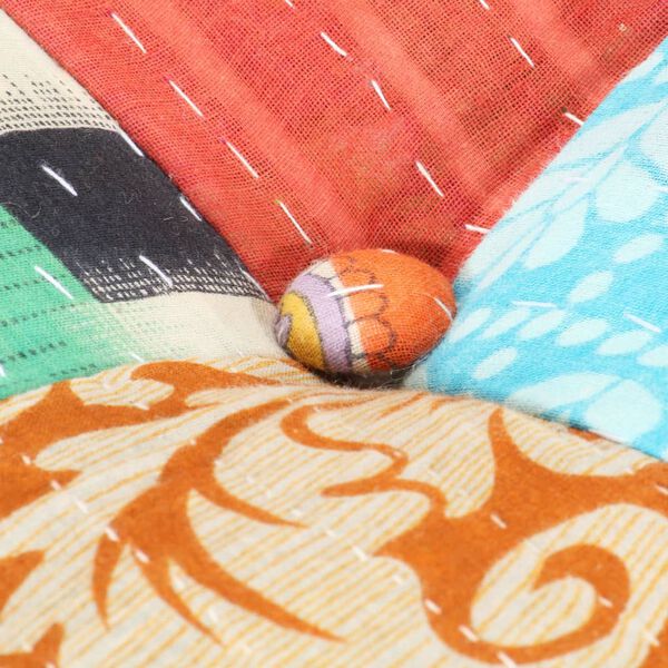 vidaXL foltvarrott szövetpuff 60 x 70 x 36 cm