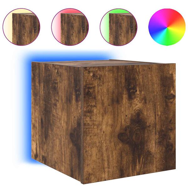 vidaXL f&uuml;st&ouml;s t&ouml;lgy sz&iacute;nű fali TV-szekr&eacute;ny LED-ekkel 30,5x35x30 cm