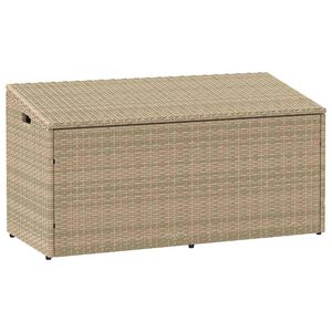 vidaXL b&eacute;zs sz&iacute;nű polyrattan kerti t&aacute;rol&oacute;l&aacute;da 110 x 50 x 58 cm