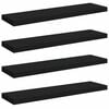 vidaXL 4 db fekete MDF lebegő fali polc 90 x 23,5 x 3,8 cm