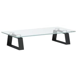 vidaXL fekete edzett &uuml;veg &eacute;s f&eacute;m monitor&aacute;llv&aacute;ny 40 x 20 x 8 cm