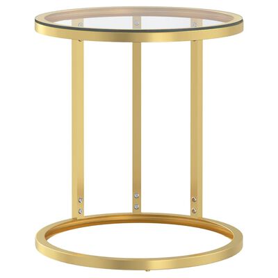 vidaXL arany-átlátszó edzett üveg kisasztal 45 cm