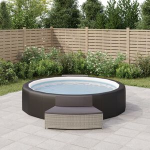 vidaXL 2 db sz&uuml;rke polyrattan pezsgőf&uuml;rdő pad p&aacute;rn&aacute;val