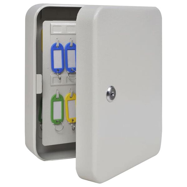 vidaXL Kulcsgyűjtő z&aacute;rral &Iacute;v&oacute; 20 x 7,5 x 25 cm Ac&eacute;l