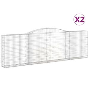 vidaXL 2 db &iacute;ves horganyzott vas gabion kos&aacute;r 400x30x120/140 cm