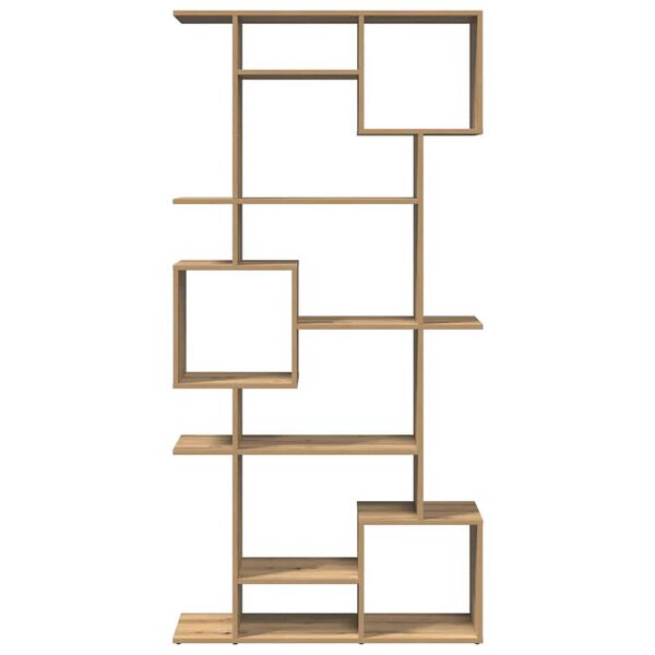 vidaXL kézműves tölgy színű szerelt fa könyvszekrény 92 x 29 x 188 cm