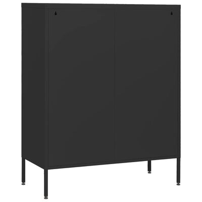 vidaXL fekete acél fiókos szekrény 80 x 35 x 101,5 cm