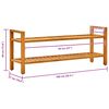 vidaXL t&ouml;m&ouml;r t&ouml;lgyfa cipőtart&oacute; 2 polccal 100 x 27 x 40 cm
