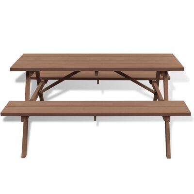 vidaXL barna WPC piknik asztal padokkal 150 x 139 x 72,5 cm