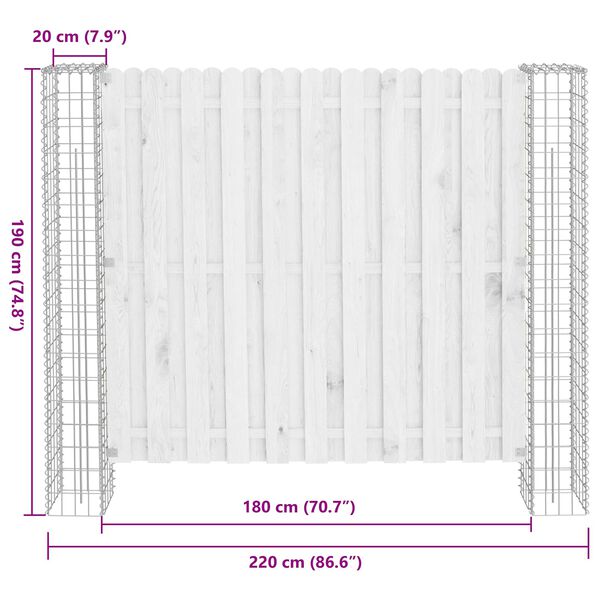 vidaXL Ker&iacute;t&eacute;soszlop 2 pcs Ez&uuml;st 20 x 20 x 190 cm F&eacute;m