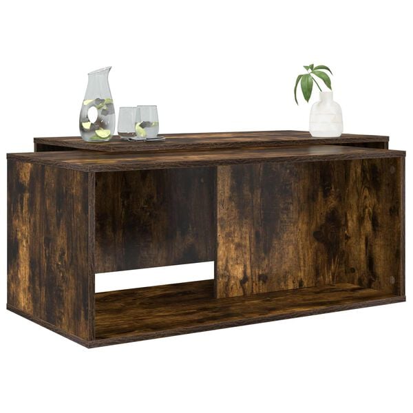 vidaXL K&aacute;vasztal Szett 2 pcs F&uuml;st&ouml;lt t&ouml;lgy Faanyag