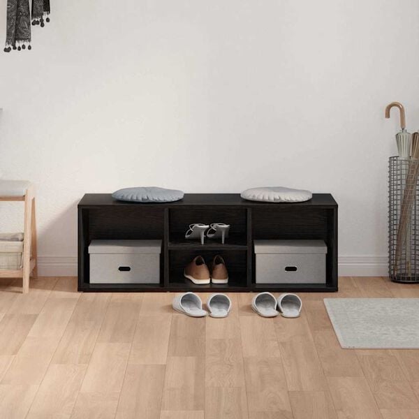 vidaXL Cipőpad polcokkal Fekete tölgy 102 x 35 x 35 cm Faanyag