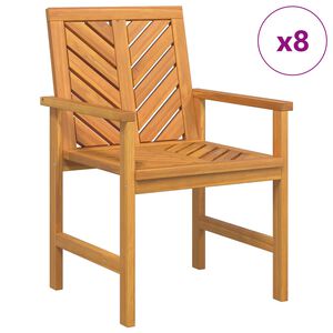 vidaXL &Eacute;tkezősz&eacute;k 8 pcs Term&eacute;szetes 62,5 x 59 x 89 cm T&ouml;m&ouml;r Ak&aacute;cfa