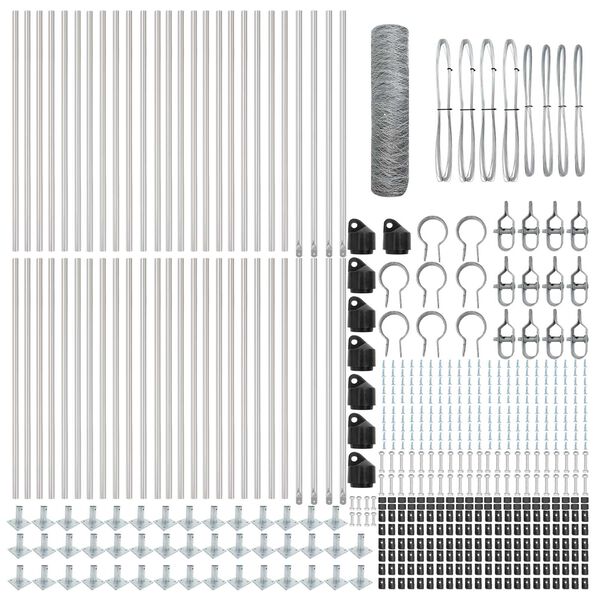 vidaXL Ker&iacute;t&eacute;soszlop Ez&uuml;st 100 x 0,8 m (50 mm h&aacute;l&oacute;) Ac&eacute;l