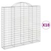 vidaXL 18 db &iacute;ves horganyzott vas gabion kos&aacute;r 200x30x180/200 cm