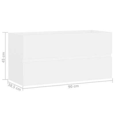 vidaXL fehér forgácslap mosdószekrény 90 x 38,5 x 45 cm