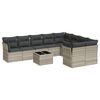 vidaXL 10 r&eacute;szes vil&aacute;gossz&uuml;rke polyrattan kerti &uuml;lőgarnit&uacute;ra p&aacute;rn&aacute;kkal