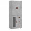 vidaXL betonsz&uuml;rke szerelt fa magasszekr&eacute;ny 69,5 x 34 x 180 cm