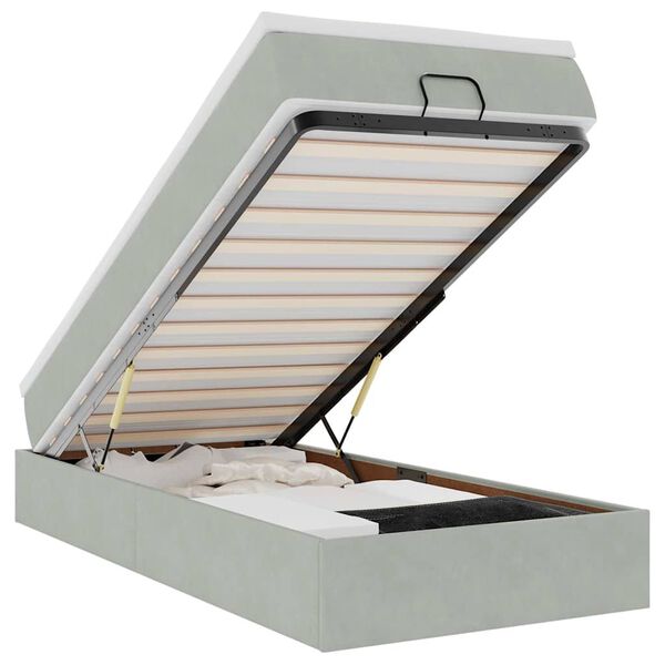 vidaXL Ottom&aacute;n &aacute;gykeret matraccal vil&aacute;gossz&uuml;rke 90x190cm b&aacute;rsony