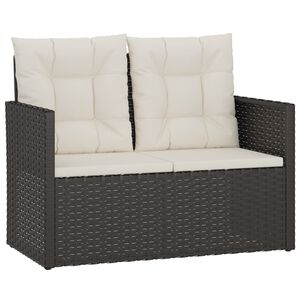 vidaXL fekete polyrattan kerti pad p&aacute;rn&aacute;kkal 105 cm