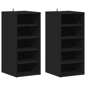 vidaXL 2 db fekete szerelt fa cipősszekr&eacute;ny 31,5 x 35 x 70 cm