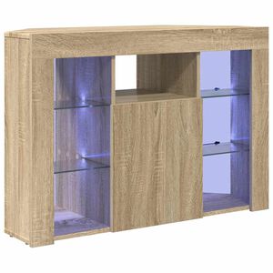 vidaXL Sarok LED TV szekr&eacute;ny 100x40x68cm Sonoma t&ouml;lgy Szerelt Fa