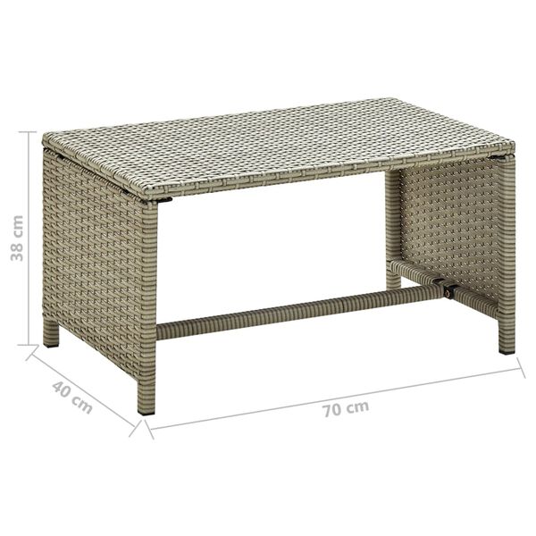 vidaXL b&eacute;zs polyrattan doh&aacute;nyz&oacute;asztal 70 x 40 x 38 cm